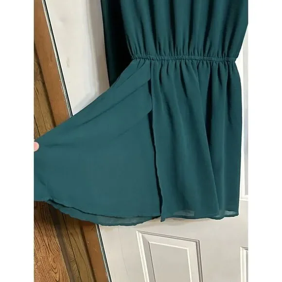 Show Me Your MuMu Emerald Color Rainey Mini Dress Size X-Small Long Sleeve - Picture 3 of 14